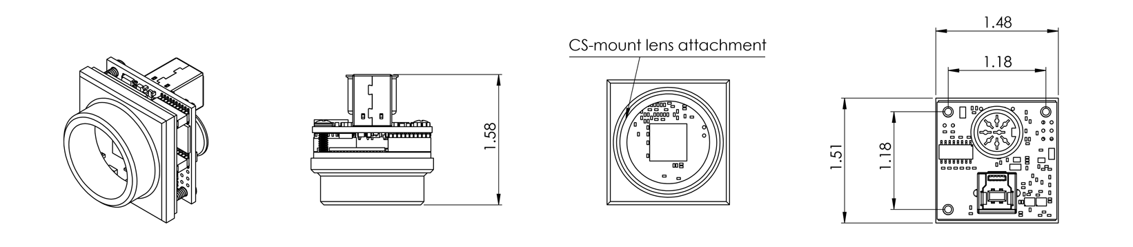 Occam Array Series board camera for machine vision, computer vision, research and development